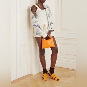 The Elder Statesman Printed cotton and silk-blend shirt tropical leaf white